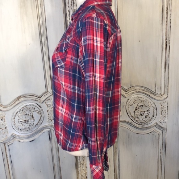 Rails Tencel/Rayon Blend Blue and Pink Plaid Long Sleeve Button Down Size S/P - Picture 9 of 16